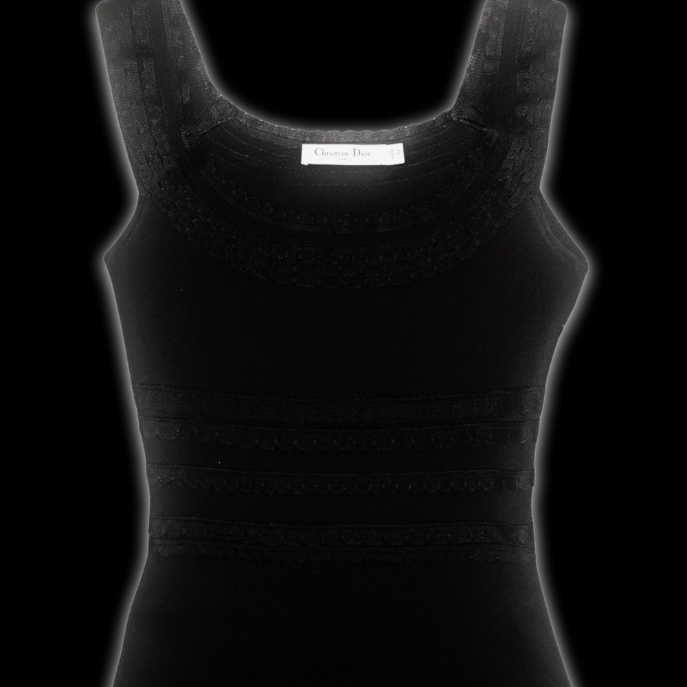 Christian Dior John Galliano Y2K Coquette Black Knit Lace layered Mini Dress - Picture 5 of 16